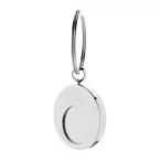 Cromo silver  trolley coin keyring 