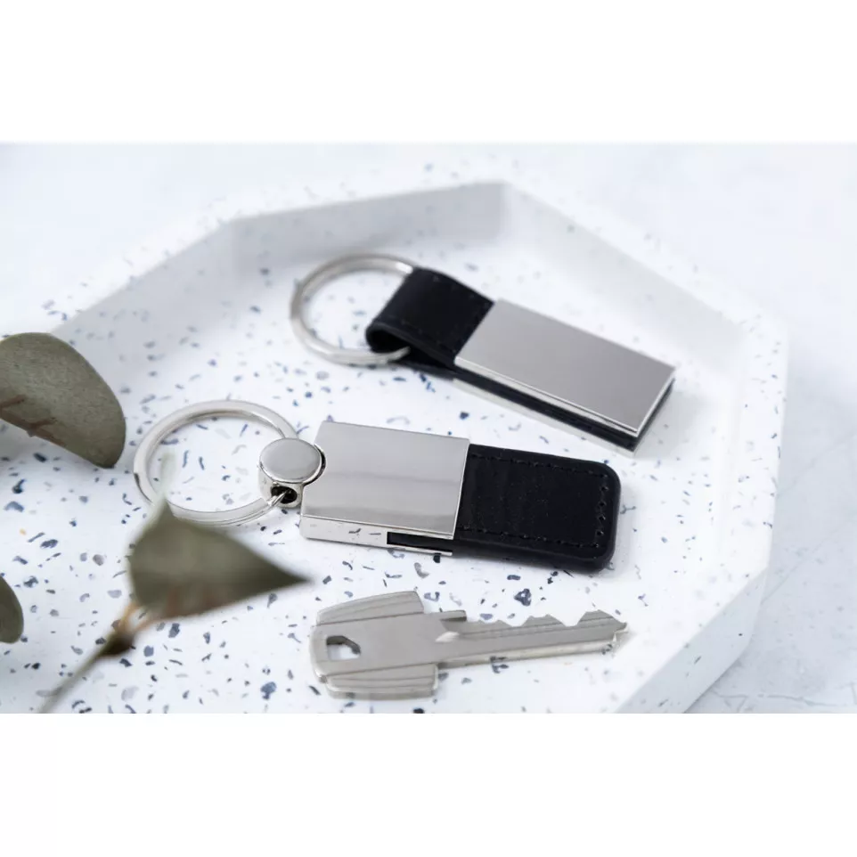 Rokke silver black keyring 