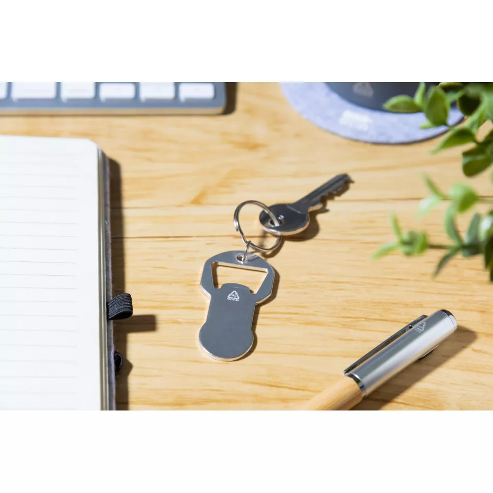 Biropi silver  bottle opener keyring 