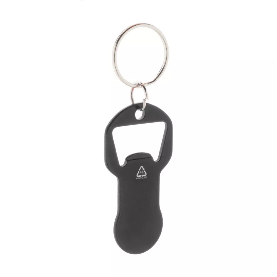 Biropi zwart  flesopener sleutelhanger 