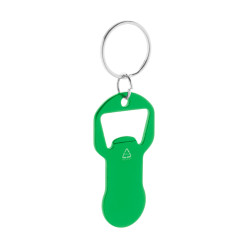 Biropi green  bottle opener keyring 
