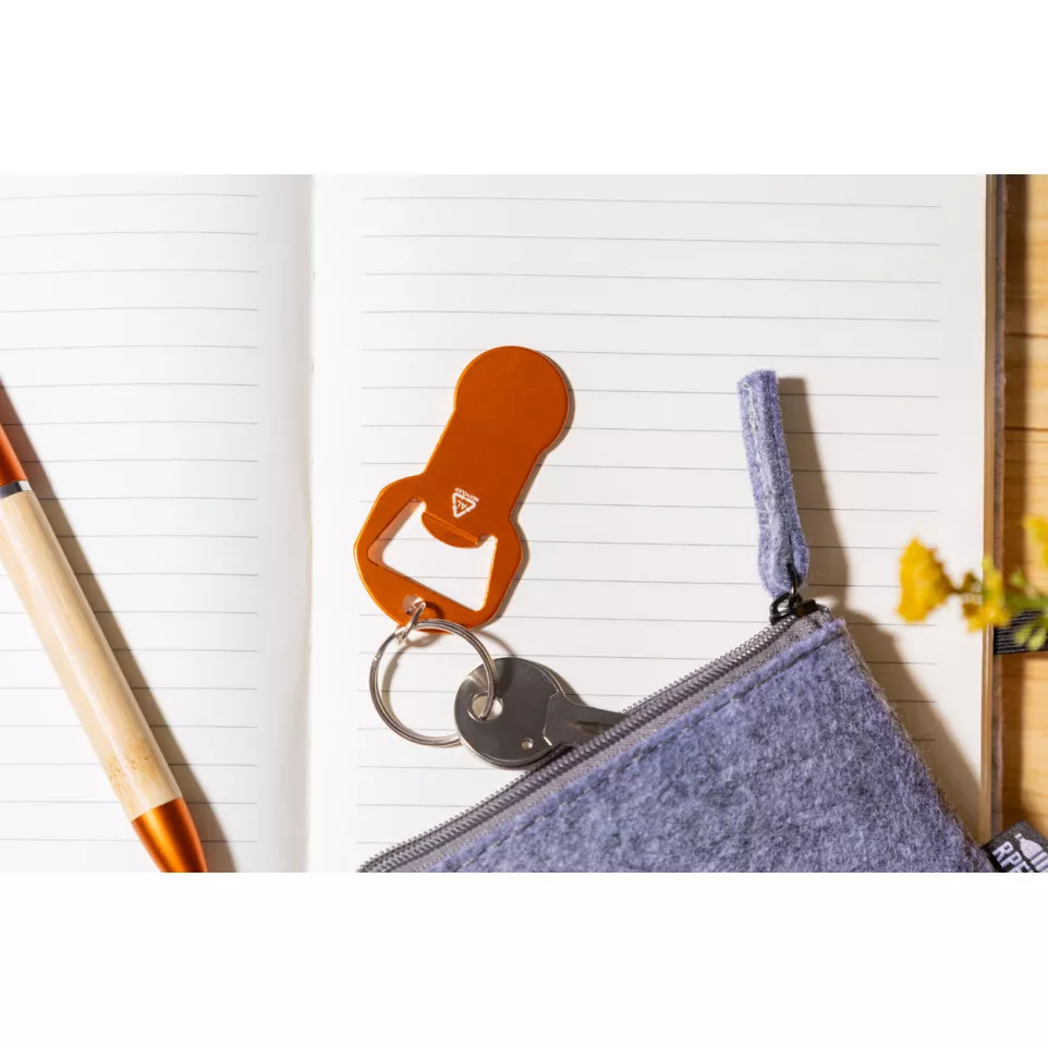 Biropi oranje  flesopener sleutelhanger 