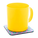 CreaFelt Drink Plus white  RPET felt coaster, square 