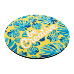 CreaFelt Drink Plus white  RPET felt coaster, circle 