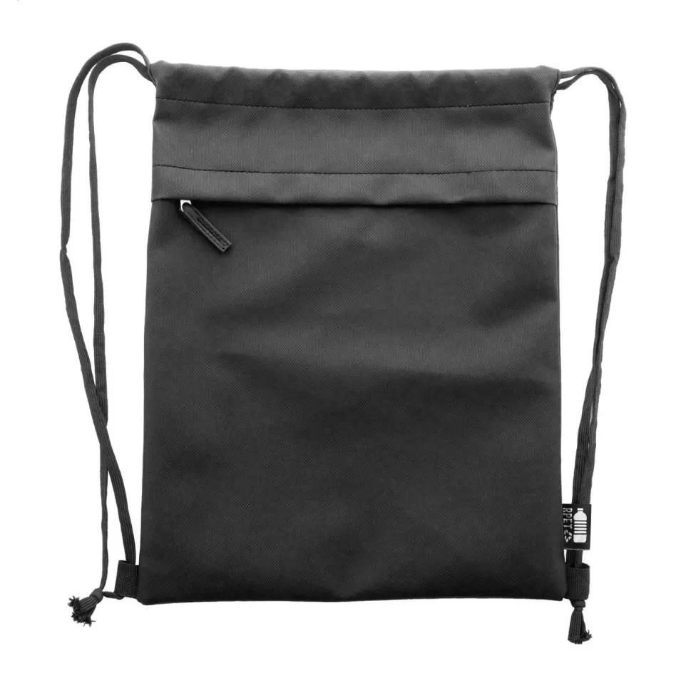 Pudrow black  RPET drawstring bag 