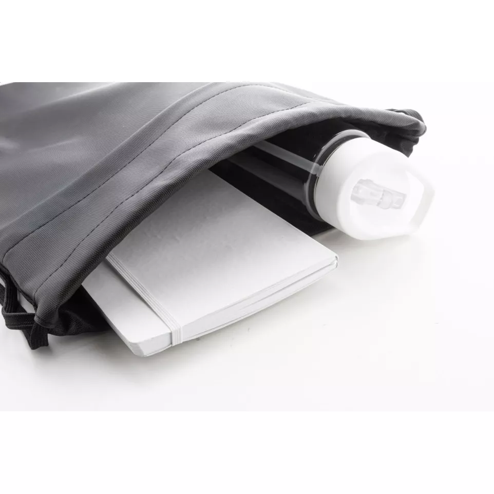 Pudrow black  RPET drawstring bag 