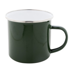 Enavint dark green white enamel mug 