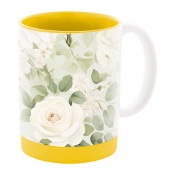 MultiColour Plus jaune blanc Mug sublimation 