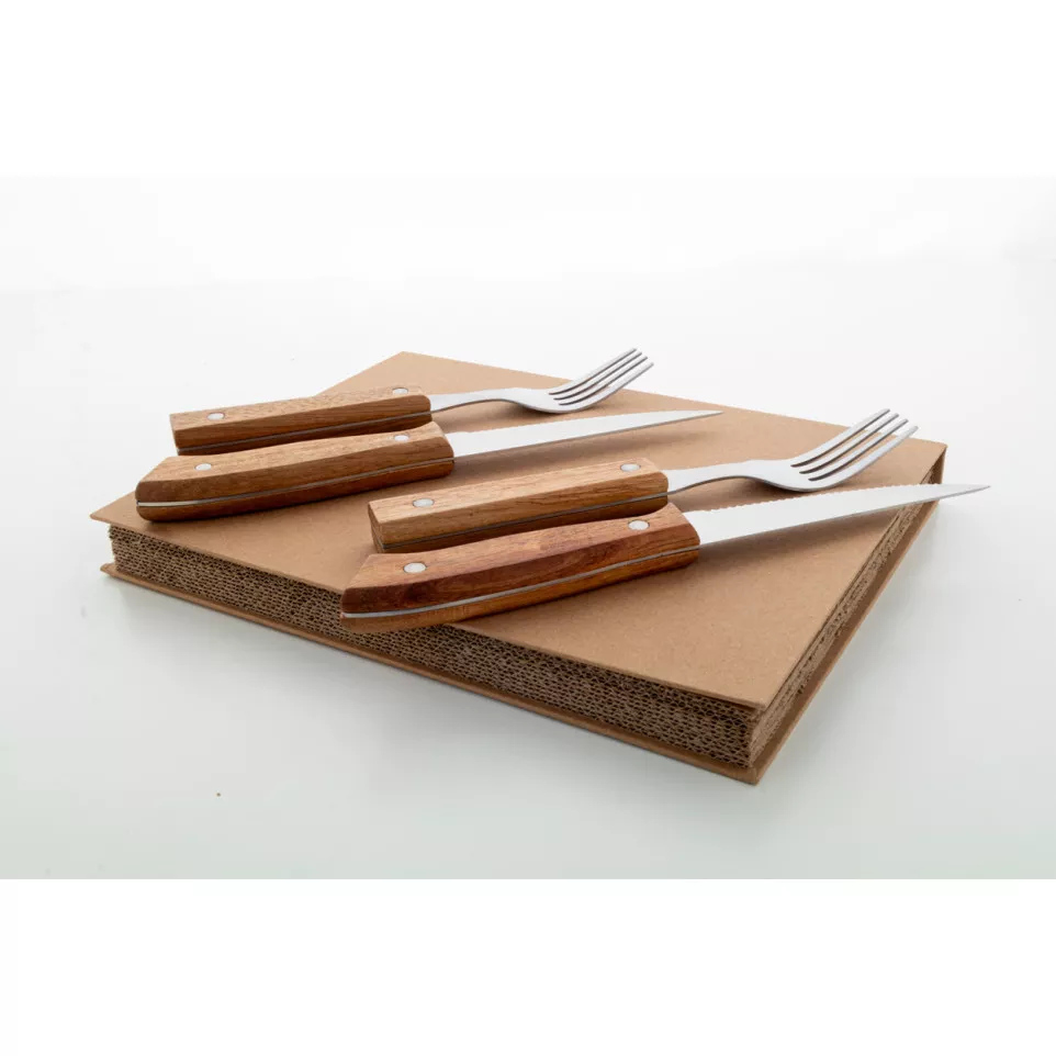 Tomahawk natural  steak cutlery set 
