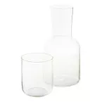 Palmer transparent  Set avec un verre et une carafe 