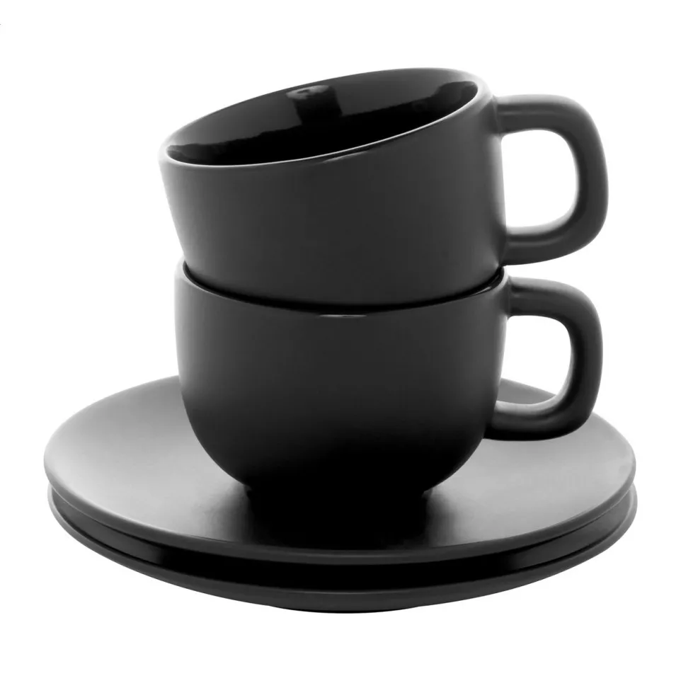 Caturra Plus black  cappuccino cup set 