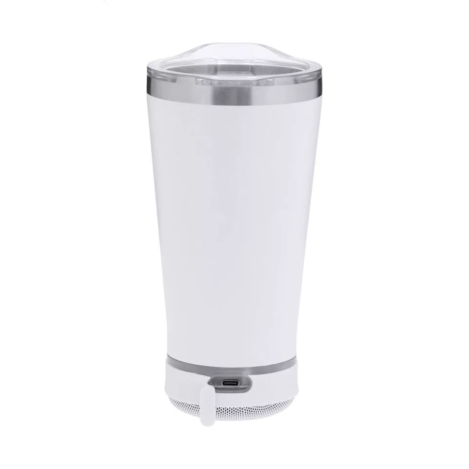 Duxen white  thermo cup with speaker 