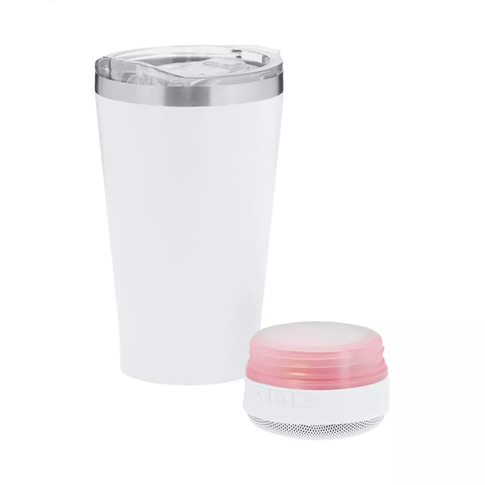 Duxen white  thermo cup with speaker 