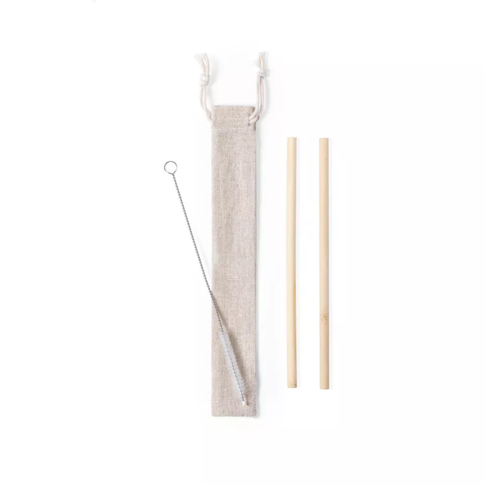 Piltu natural  bamboo straw set 