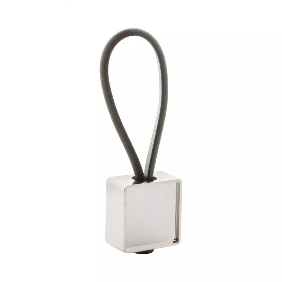 Blocky silver  keyring 