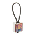 Blocky silver  keyring 