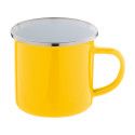 Enavint yellow white enamel mug 