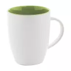 Maia lime green white mug 