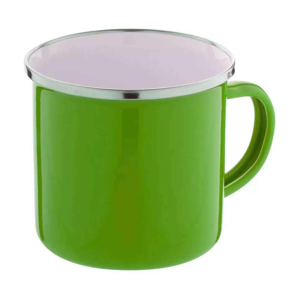 Enavint green white enamel mug 