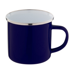 Enavint dark blue white enamel mug 