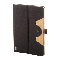 Chatom black  RPET wireless charger notebook 