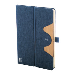 Chatom dark blue  RPET wireless charger notebook 