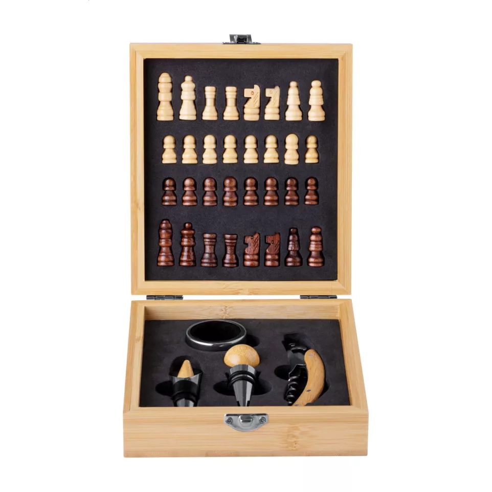 Kaspar natural  chess wine set 