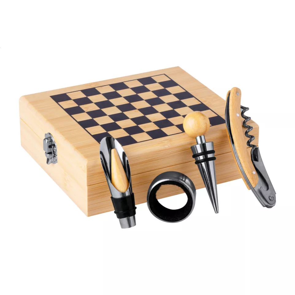 Kaspar natural  chess wine set 