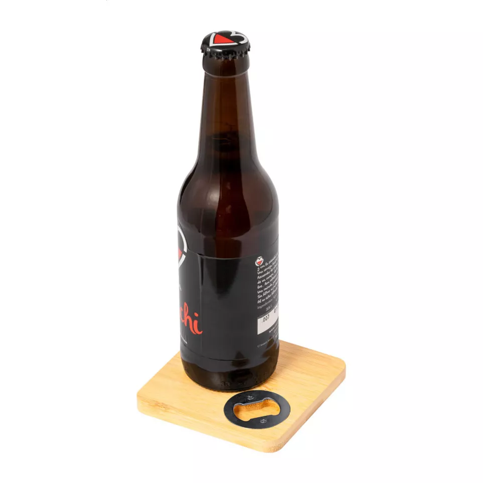 Squnito natural  bottle opener coaster 