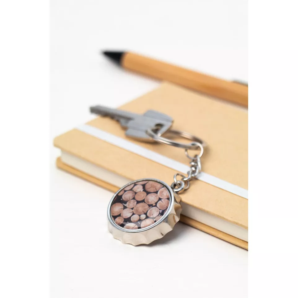 Bubly silver  bottle opener keyring 