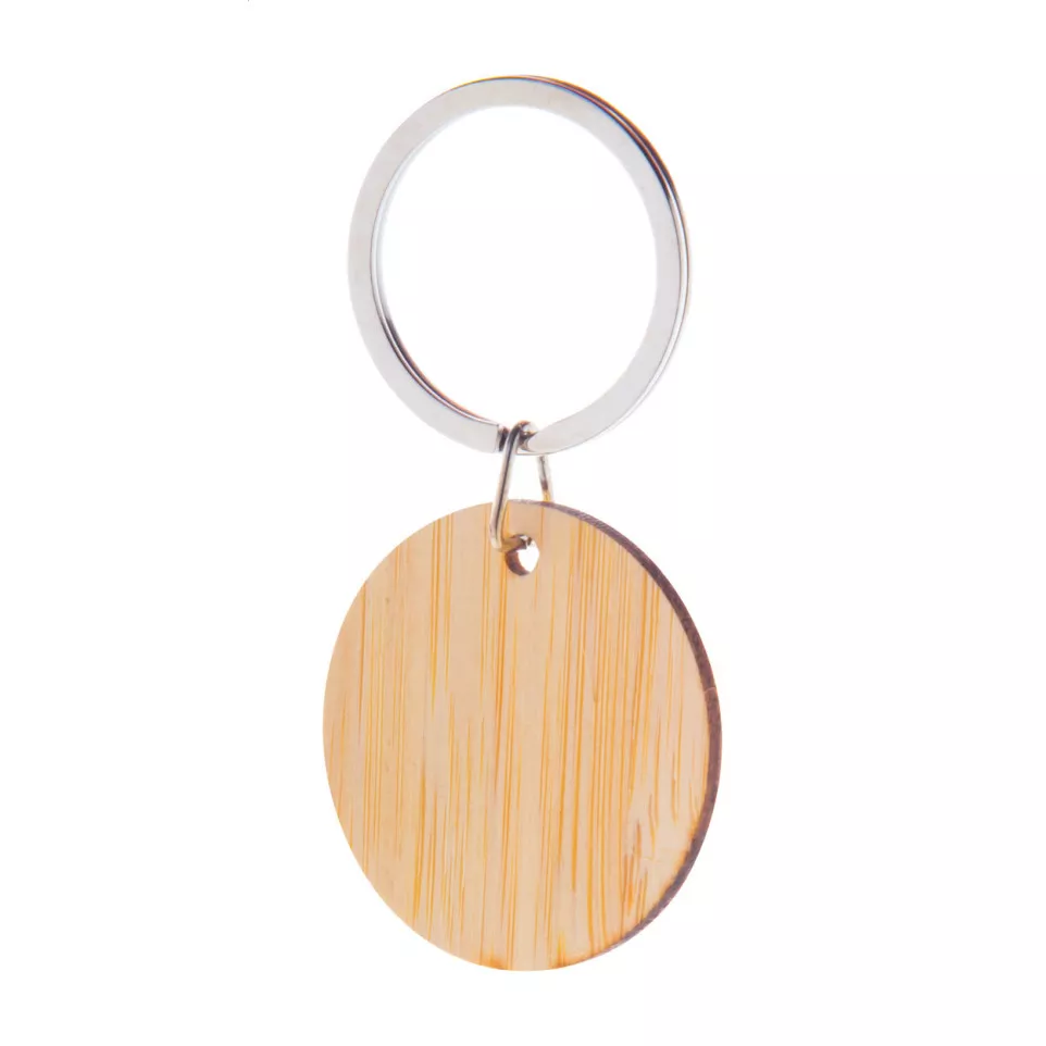Bookey natural  keyring, round 