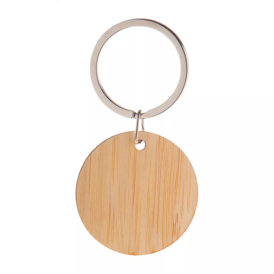 Bookey natural  keyring, round 