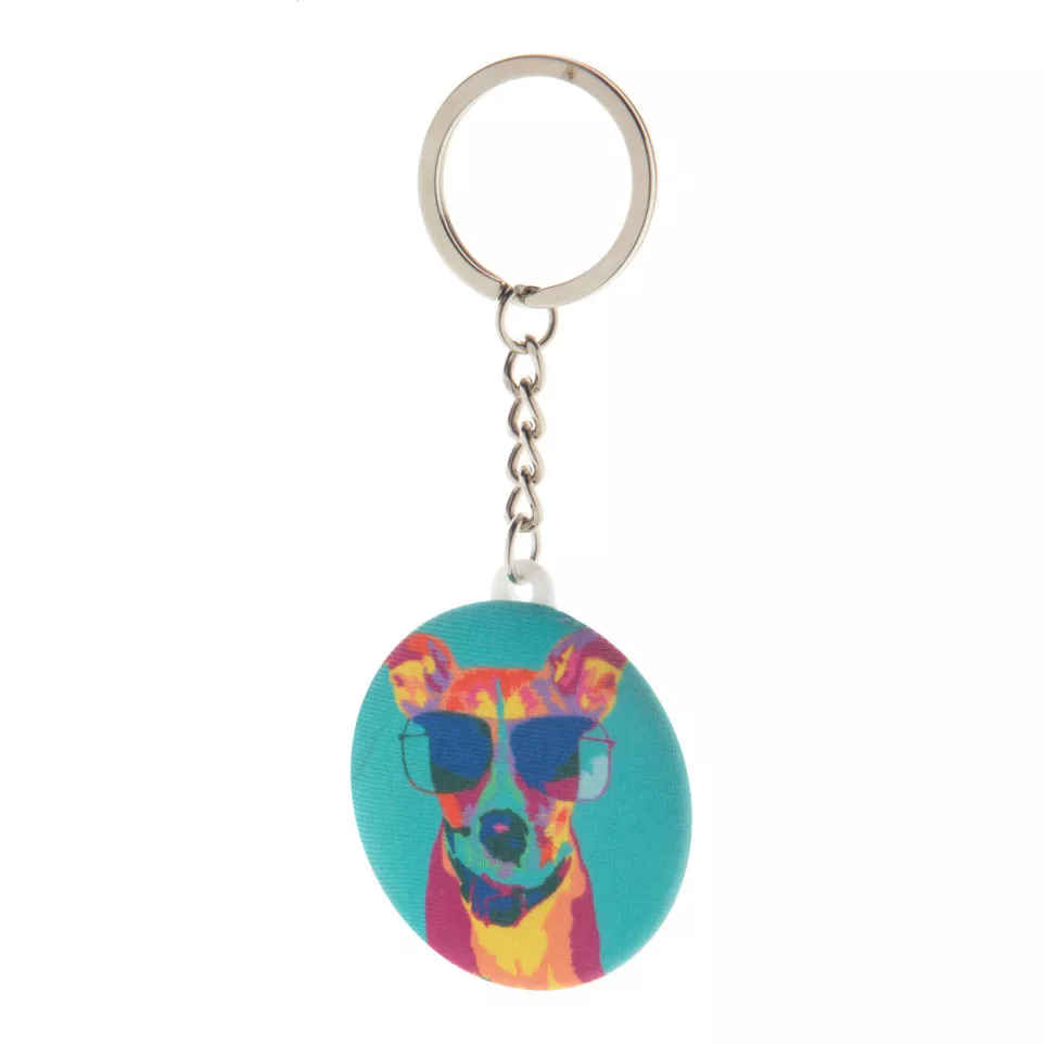 KeyBadge RPET Mini white  pin button...