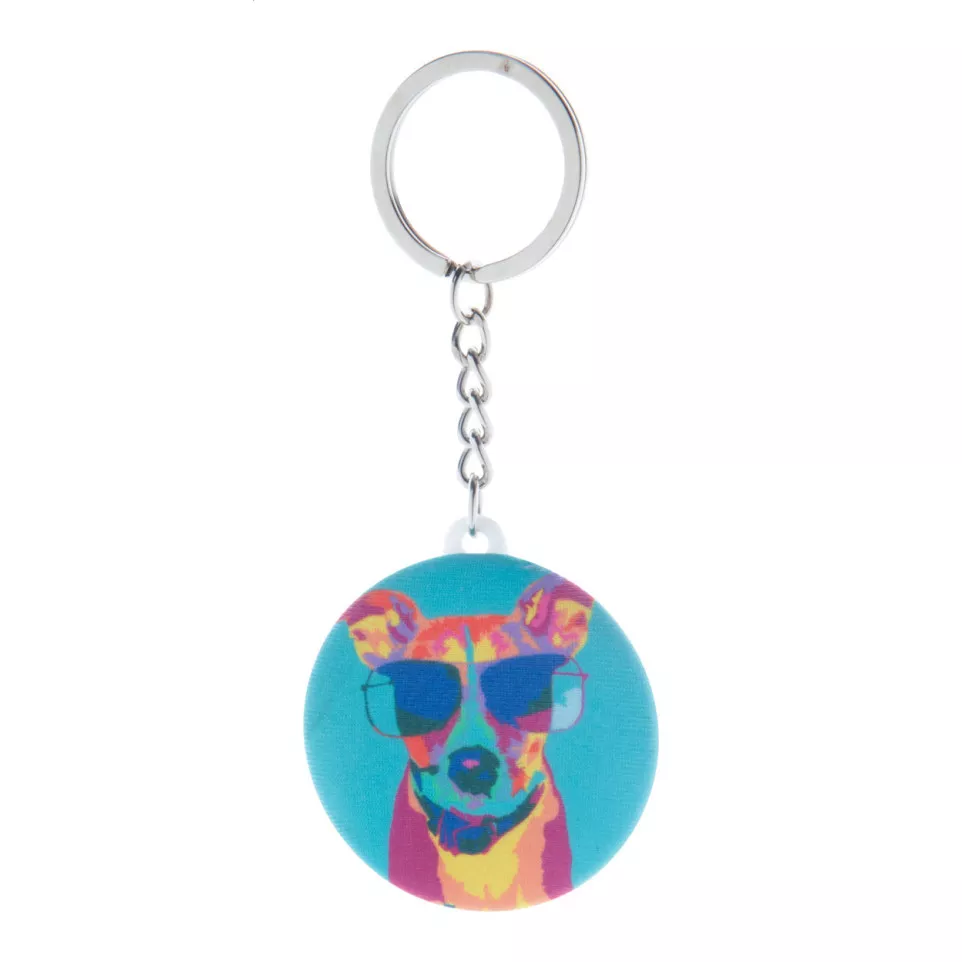 KeyBadge RPET Mini white  pin button...