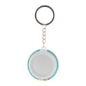 KeyBadge RPET Mini white  pin button keyring 