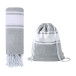 Praia grey  beach towel and drawstring bag 