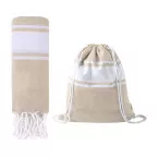 Praia natural  beach towel and drawstring bag 