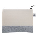 CreaFelt Beauty M white grey custom cosmetic bag 