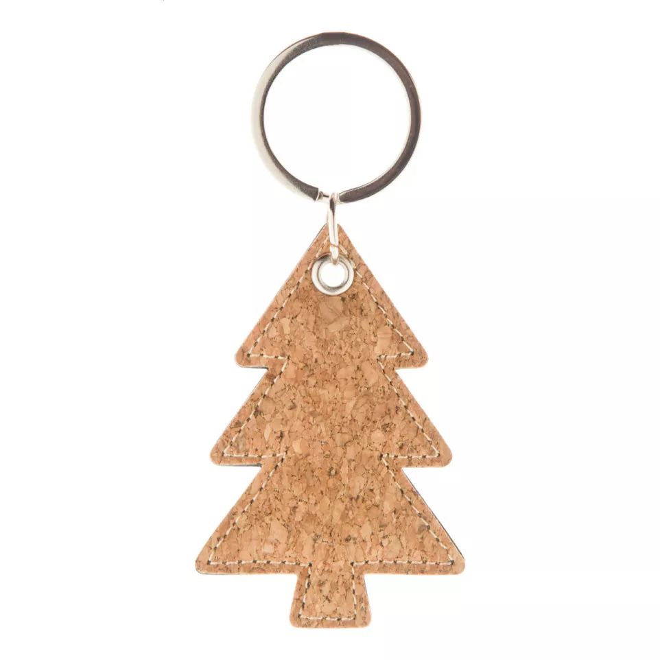 Korkki natural  Christmas keyring 