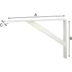 Console renforcée 300x200x30x4mm charge 150kg blanc / pce