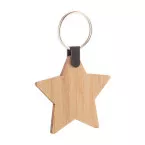 Fjerny natural  Christmas keyring, star 
