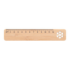 Lopsmarka natural  bamboo ruler, snowflake 