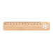 Lopsmarka natural  bamboo ruler, snowflake 