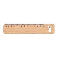 Lopsmarka natural  bamboo ruler, reindeer 