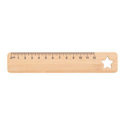 Lopsmarka natural  bamboo ruler, star 