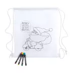 Kertran white  colouring drawstring bag 