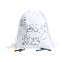 Kertran white  colouring drawstring bag 