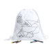 Kertran white  colouring drawstring bag 