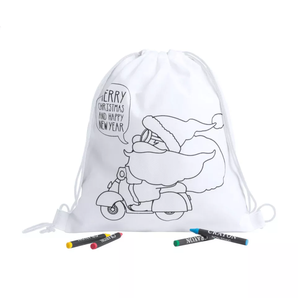 Kertran white  colouring drawstring bag 