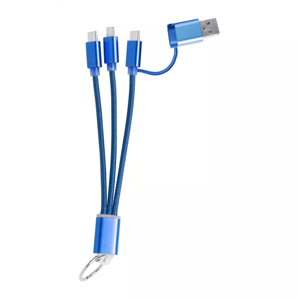 Rashort blue  keyring USB charger cable 